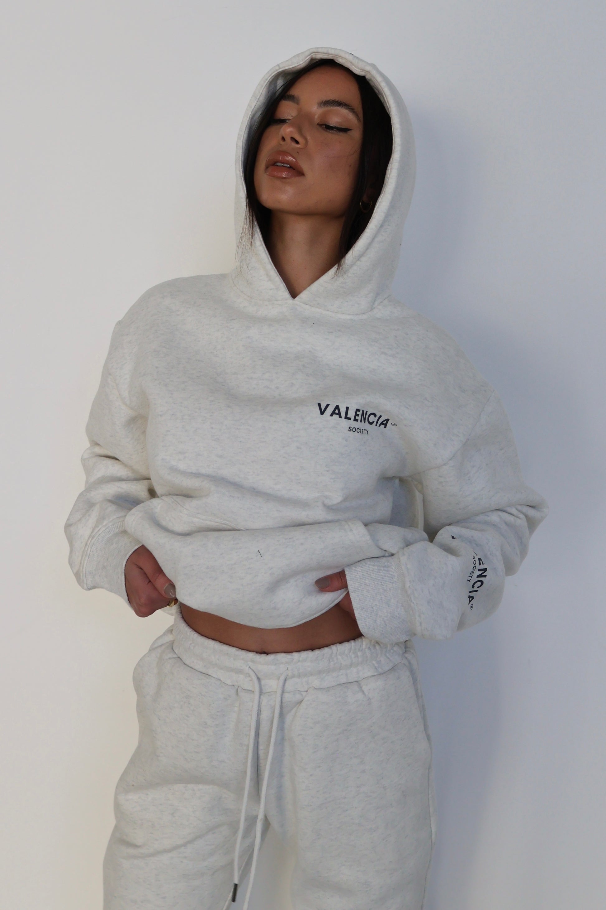 ALEX | Unisex fleece hoodie - SNOW MARLE
