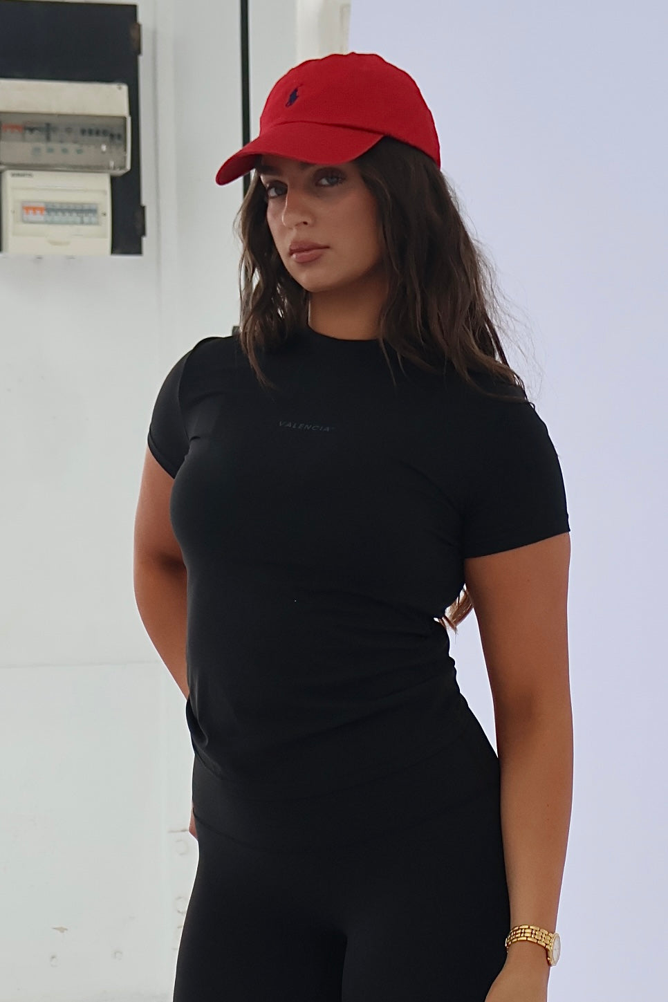 LEONA |  Active luxe fitted tee - BLACK