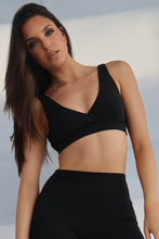 Load image into Gallery viewer, TIANNA | Active luxe crossover sports bra - BLACK
