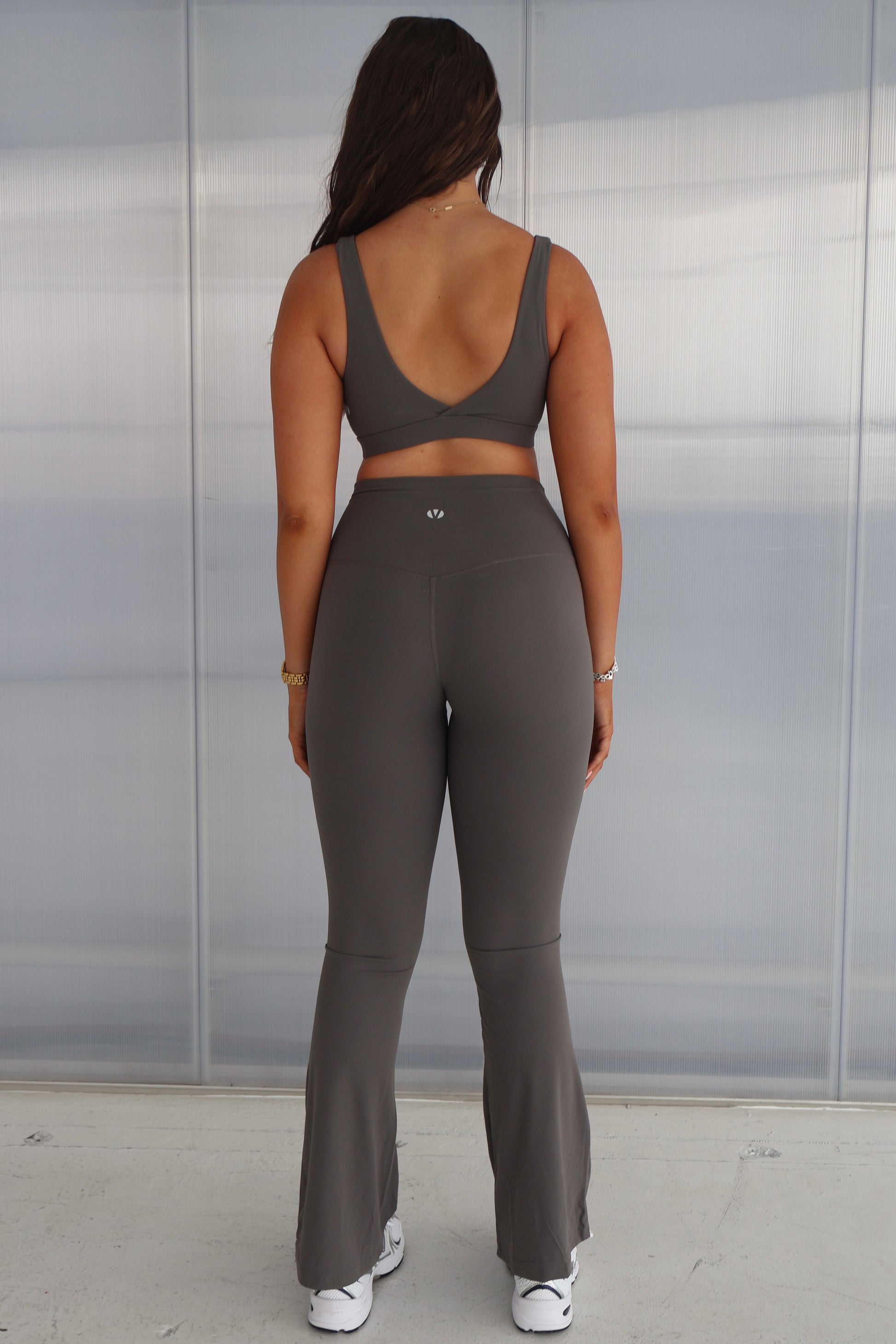SERENA |  Active Luxe flared leggings - STEEL