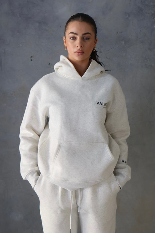 ALEX | Unisex fleece hoodie - SNOW MARLE