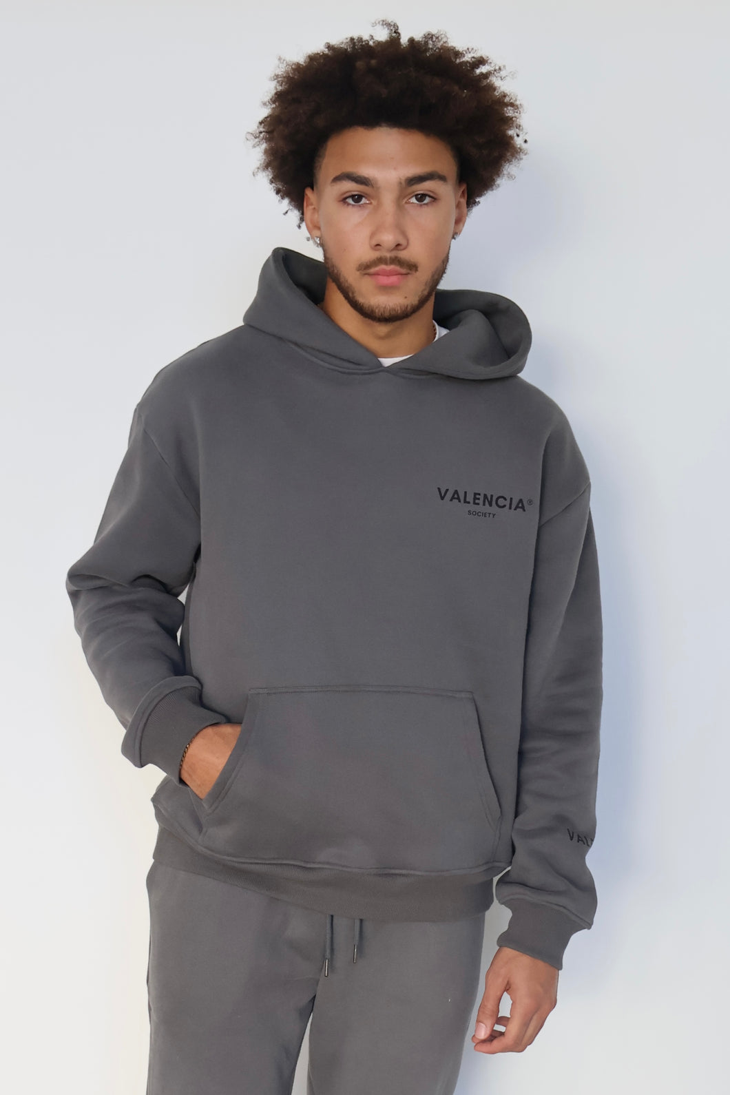 ALEX | Unisex fleece hoodie - SHADOW