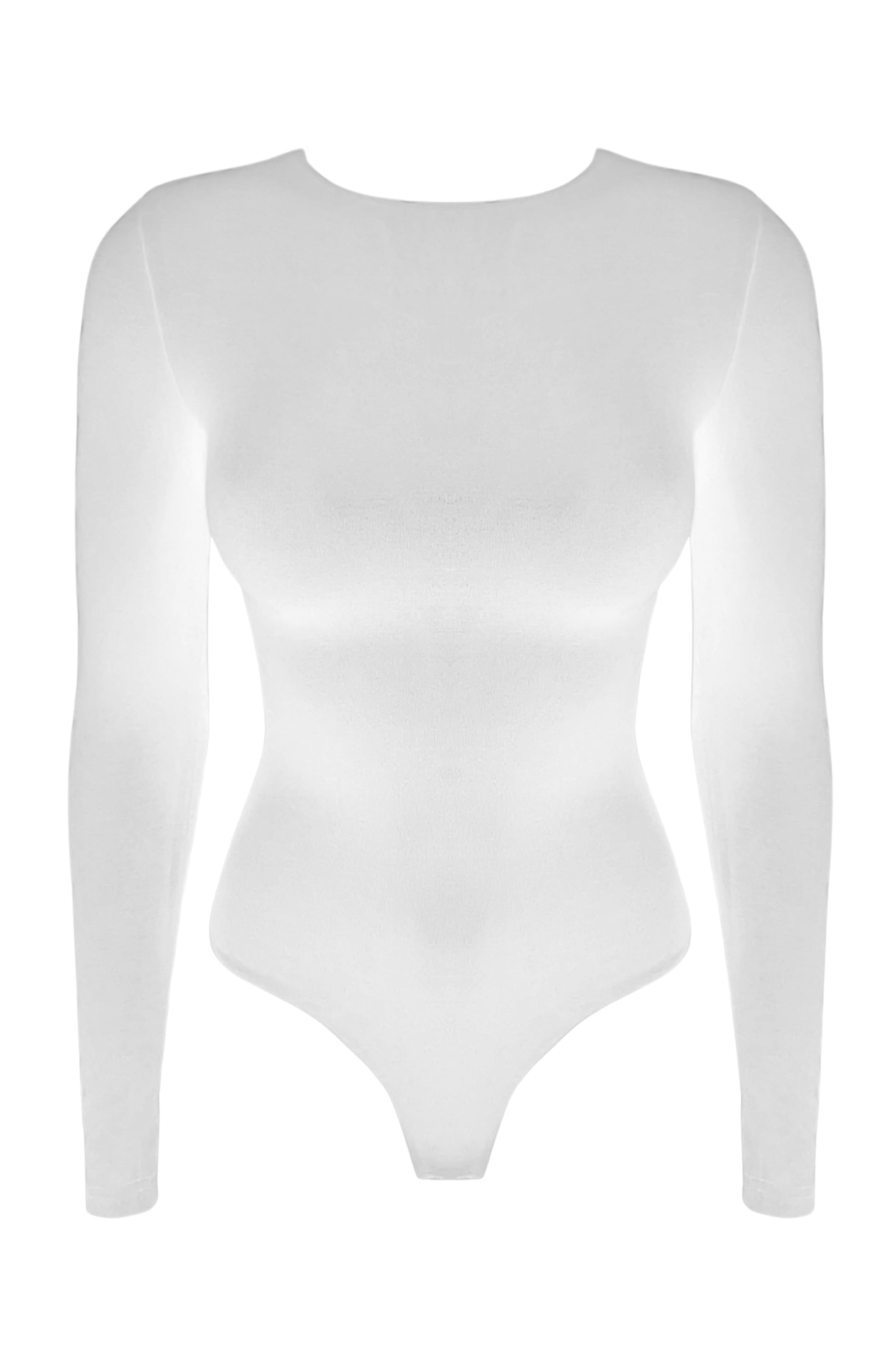SOFIA | Long sleeve crew neck bodysuit - White