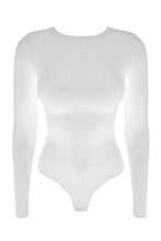 Load image into Gallery viewer, SOFIA | Long sleeve crew neck bodysuit - White
