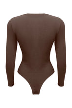 Load image into Gallery viewer, SOFIA | Long sleeve crew neck bodysuit - Chocolate
