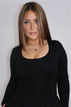 Load image into Gallery viewer, ZARA | Scoop neck long sleeve bodysuit - Black
