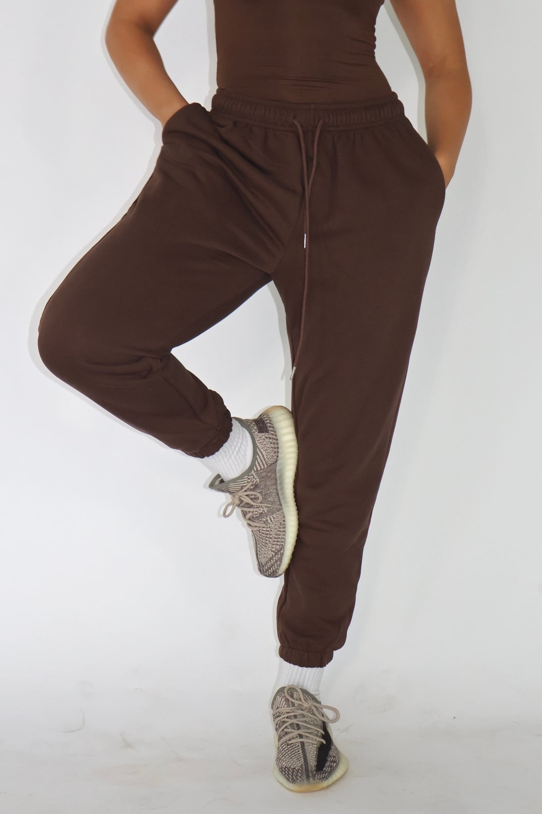 BROOKLYN | Oversized French Terry Joggers - Chocolate