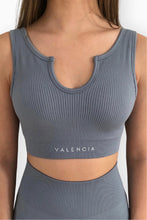 Load image into Gallery viewer, SAGE Ribbed V Neck Crop
