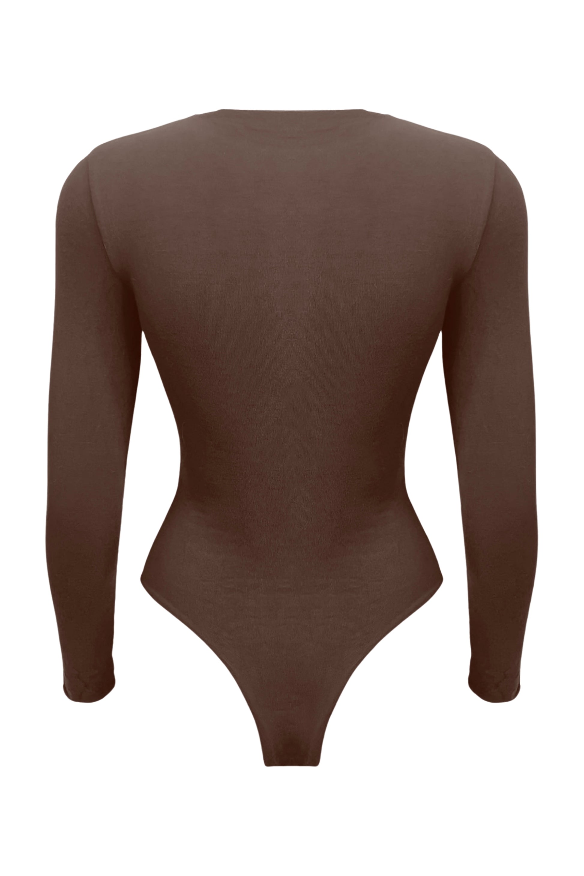 ZARA | Scoop neck long sleeve bodysuit - Chocolate