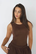 Load image into Gallery viewer, GRACE | Sleeveless crew neck bodysuit - Chocolate
