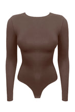 Load image into Gallery viewer, SOFIA | Long sleeve crew neck bodysuit - Chocolate
