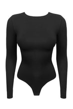 Load image into Gallery viewer, SOFIA | Long sleeve crew neck bodysuit - Black
