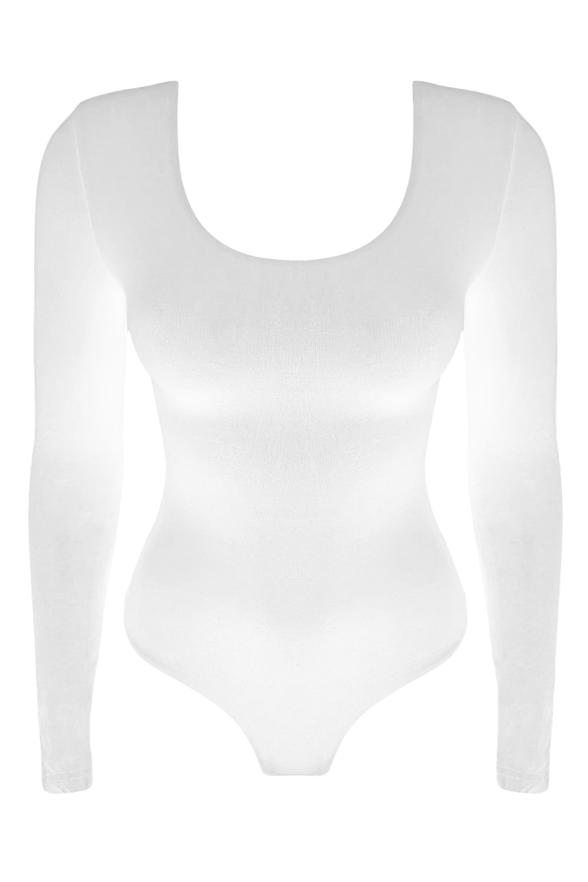ZARA | Scoop neck long sleeve bodysuit - White
