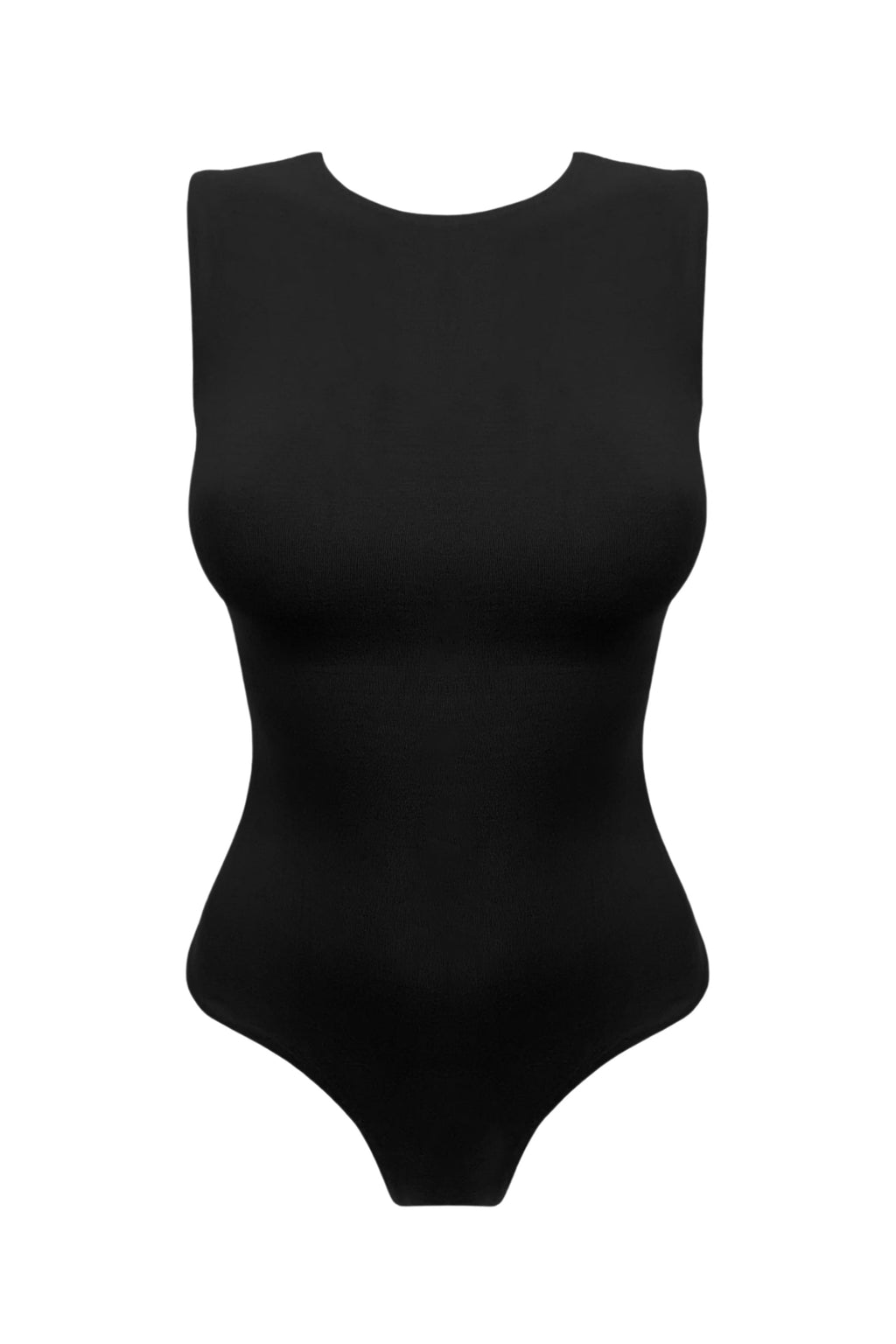 GRACE | Sleeveless crew neck bodysuit - Black